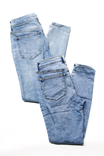 J Crew Denim Womens Mid Rise Skinny Zippered Light Wash Jeans Blue Size 26 Lot 2