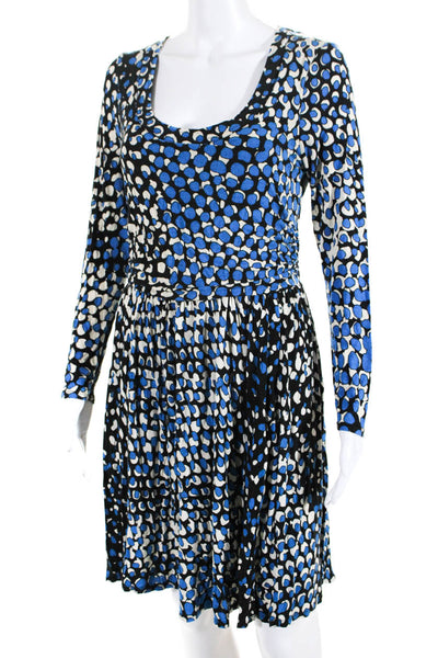 Plenty by Tracy Reese Womens A Line Long Sleeved Dress Blue Black White Size MP