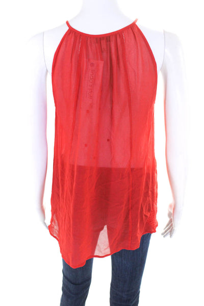 Joie Womens Silk Textured Tassel Tied Hook & Eye Tank Top Blouse Red Size XS