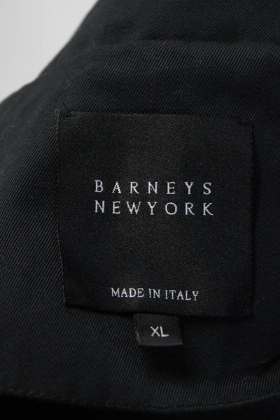 Barneys New York Womens Hooded Jacket Black Cotton Blend Size Extra Large