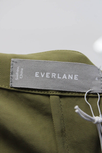 Everlane Womens The Japanese GoWeave Long Sleeve Mini Wrap Dress Olive Size 4