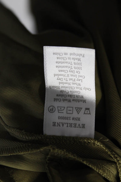 Everlane Womens The Japanese GoWeave Long Sleeve Mini Wrap Dress Olive Size 4