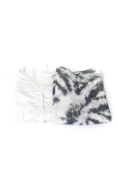 LNA Rag & Bone Womens Tie Dyed Knit Tee Shirts White Gray Size Small Lot 2