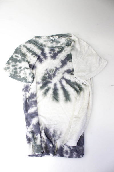 LNA Rag & Bone Womens Tie Dyed Knit Tee Shirts White Gray Size Small Lot 2