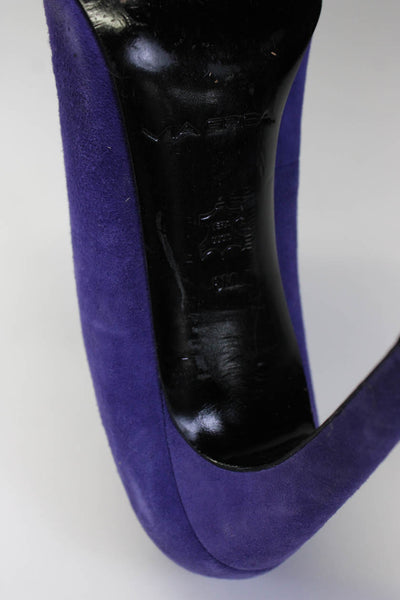 Via Spiga Womens Stiletto Pointed Toe Pumps Purple Suede Size 8M