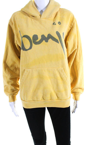 Cloney Women's Graphic Print Benji Long Sleeve Pullover Hoodie Yellow Size S