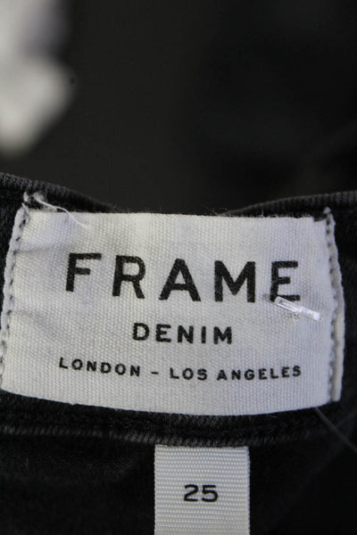 Frame Women's High Waist Five Pockets Skinny Black Denim Pant Size 25