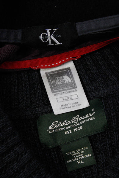 CK Calvin Klein The North Face Eddie Bauer Mens Shirts Black Red Size XL Lot 3