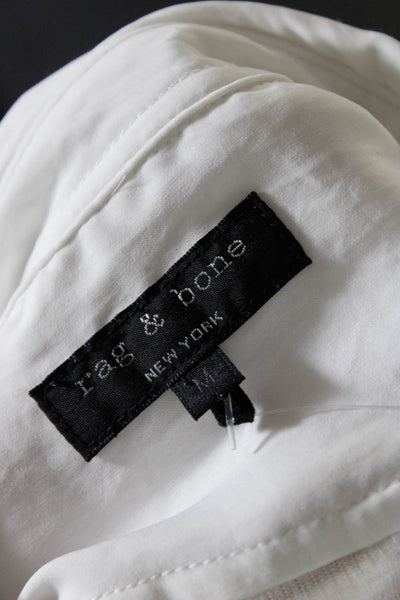 Rag & Bone Womens White Collar Long Sleeve Button Down Blouse Top Size M