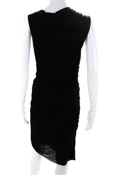 Helmut Lang Womens Black Scoop Neck Sleeveless Ruched Wiggle Dress Size S