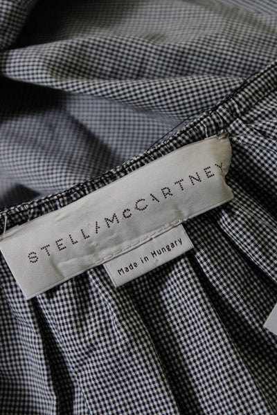 Stella McCartney Womens Black Checker Cotton Sleeveless A-Line Dress Size 38