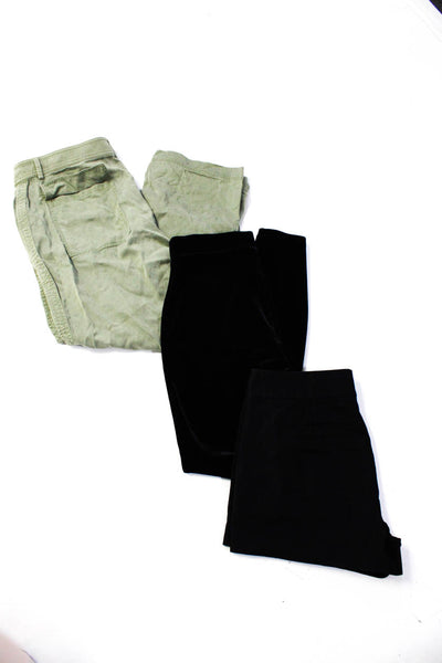 J Crew Women's Pants Shorts Velvet Leggings Black Green Size S M 12 Lot 3