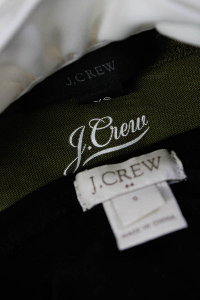 J Crew Women's Keyhole Blouse Basic Tees Black Green White Size XS S M Lot 3