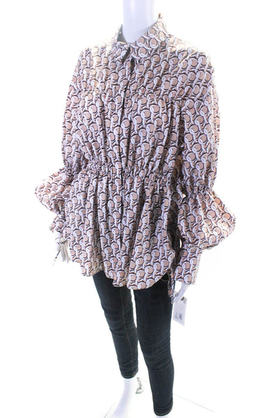 Adeam Womens Monogram Blouse Print Size 6