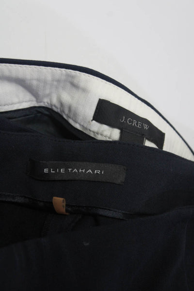 Elie Tahari J Crew Womens Cotton Dress Pants Trousers Navy Blue Size 6 Lot 2