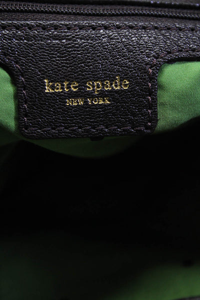 Kate Spade New York Womens Zebra Print Canvas Tied Top Handle Handbag Tan Black