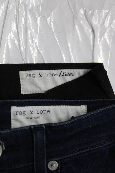 Rag & Bone Jean Womens Cotton High-Rise Skinny Jeans Blue Black Size 25 26 Lot 2