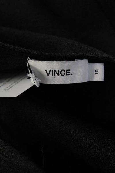 Vince Womens Sleeveless V Neck Pleated Drop Waist Short Dress Dark Gray Size 10