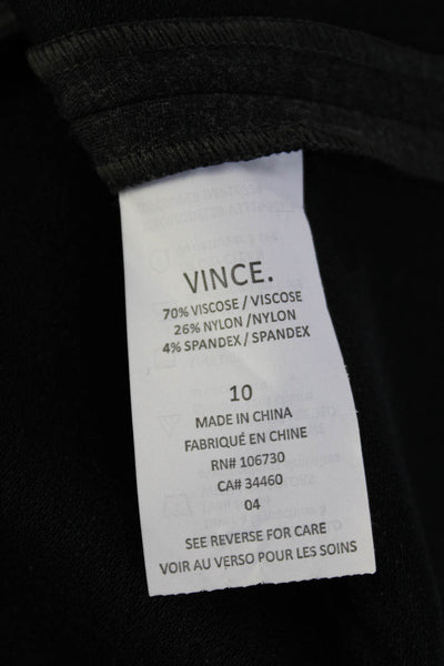 Vince Womens Sleeveless V Neck Pleated Drop Waist Short Dress Dark Gray Size 10