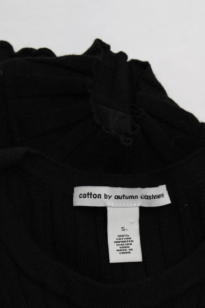 Cotton By Autumn Cashmere ATM Womens Cotton Lace Up Top Black Size S Lot 2