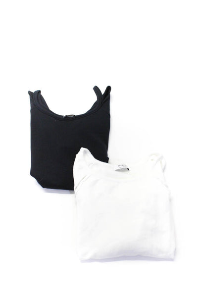 Bailey 44 Womens Knit Cold Shoulder Shirts Tops Black White Size L M Lot 2