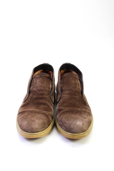 Santoni Men's Slip On Suede Ankle Boots Brown Size 8