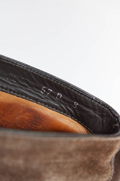Santoni Men's Slip On Suede Ankle Boots Brown Size 8