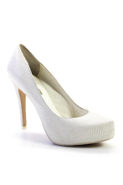 BCBGeneration Women's Pointed Toe Platform Stiletto Party Shoe White Size 8.5