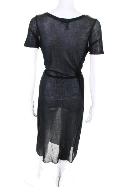 Kristensen Du Nord Womens Knit Sleeveless Midi Sheath Dress Black Cotton Size 3