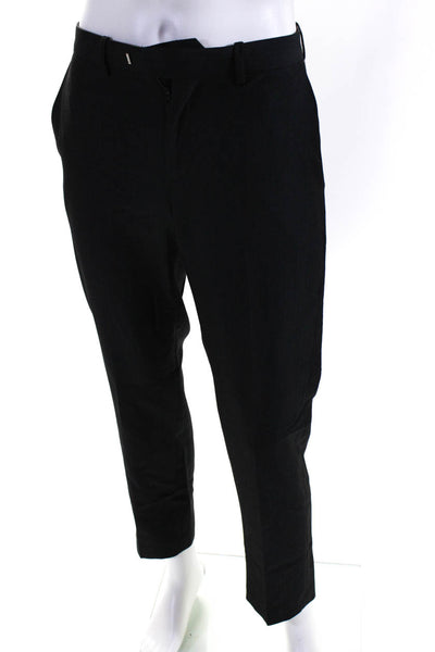 Marc Anthony Mens Zipper Fly Pleated Straight Leg Dress Pants Gray Size 29x30