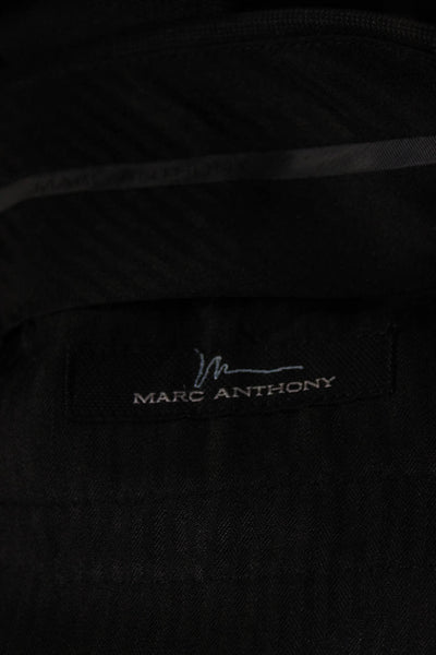 Marc Anthony Mens Zipper Fly Pleated Straight Leg Dress Pants Gray Size 29x30