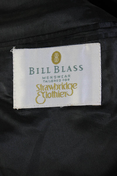 Bill Blass Mens Two Button Notched Lapel Glen Plaid Blazer Jacket Gray Wool 42R