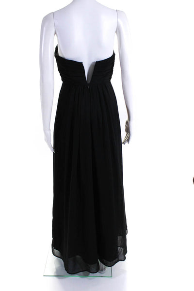 Bill Levkoff Womens Back Zip Strapless Sweetheart Long Gown Black Size 2