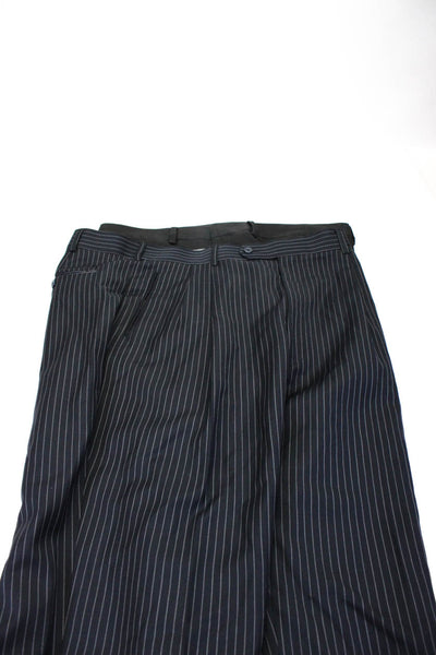 Kenneth Cole Naldini Mens Pleated Dress Pants Black Blue Size 36x32 38 Lot 2