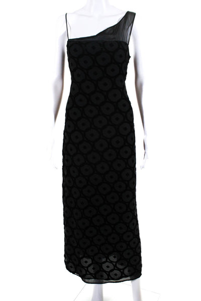 Philippe Adec Womens Velvet Sleeveless Geometric Full Length Dress Black Size 8