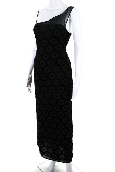 Philippe Adec Womens Velvet Sleeveless Geometric Full Length Dress Black Size 8