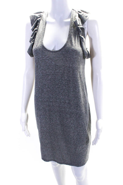 Current/Elliott Womens Ruffle Strap Sleeveless A-Line Tank Top Dress Gray Size 0