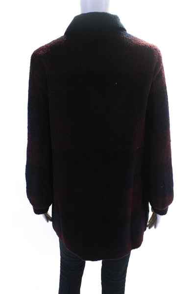 Velvet by Graham & Spencer Womens Wool Check Buttoned Collared Coat Red Size XS