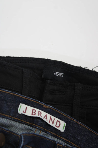 Vervet J Brand Womens Five Pocket Skinny Ankle Jeans Black Size 24 25 Lot 2