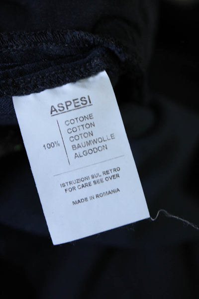 Aspesi Men's Straight Leg Cotton Corduroy Trousers Navy Size IT.46
