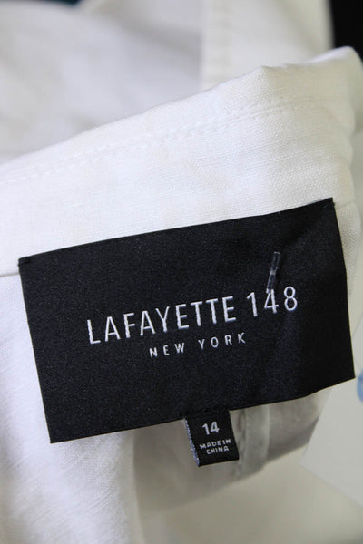 Lafayette 148 New York Women's Collar Long Sleeves Blazer White Size14