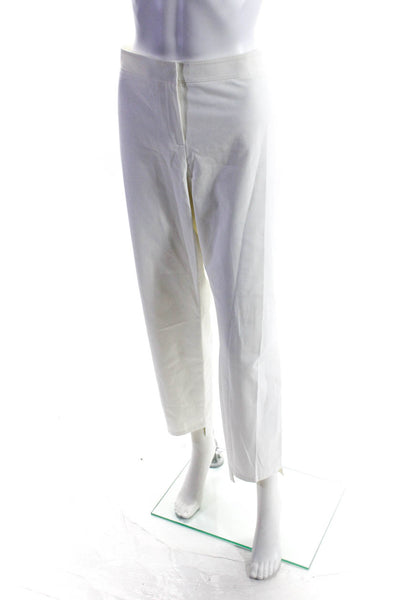 Lafayette 148 New York Women's Flat Front Straight Leg Dress Pant White Size 16