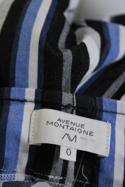 Avenue Montaigne Womens Striped Print Mid-Rise Mid-Calf Pants Multicolor Size 0