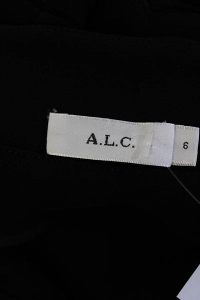 A.L.C. Womens Pleated Front High-Rise Side Zip Straight Leg Pants Black Size 6