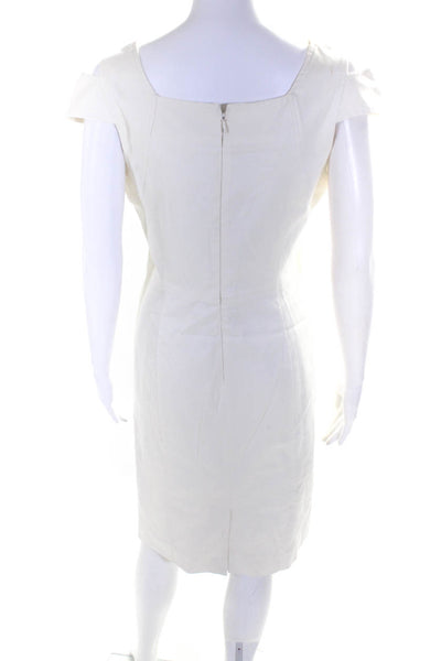 Milly Of New York Womens Cotton Cut Out Sleeveless Pencil Dress Ivory Size 8