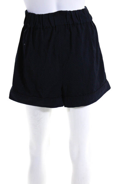 BCBG Max Azria Womens Tie Waist High Rise Spotted Shorts Navy Blue Size Small