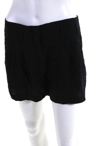 BCBG Max Azria Womens Mid Rise Woven Chambray Shorts Black Size 4