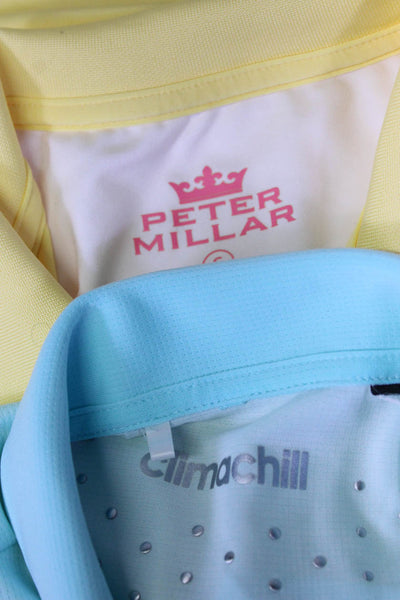 Adidas Peter Millar Women's Sleeveless Polo Shirts Blue Yellow Size XS S Lot 2