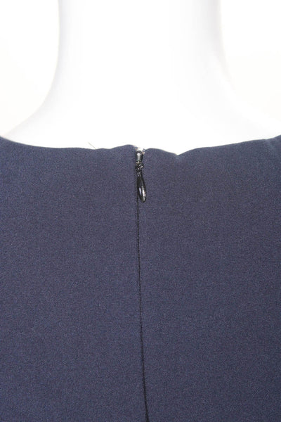Calvin Klein Womens Sleeveless Belted Zip Up Sheath Dress Navy Blue Size 6