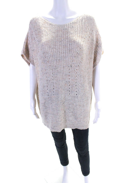 Pilcro and the Letterpress Anthropologie Womens Oversized Knit Vest Beige Size L